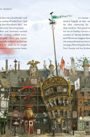 Harry Potter Illustrated Collection 1-5 - official Diagon Alley illustrated interior spread - fivestarsedition.com