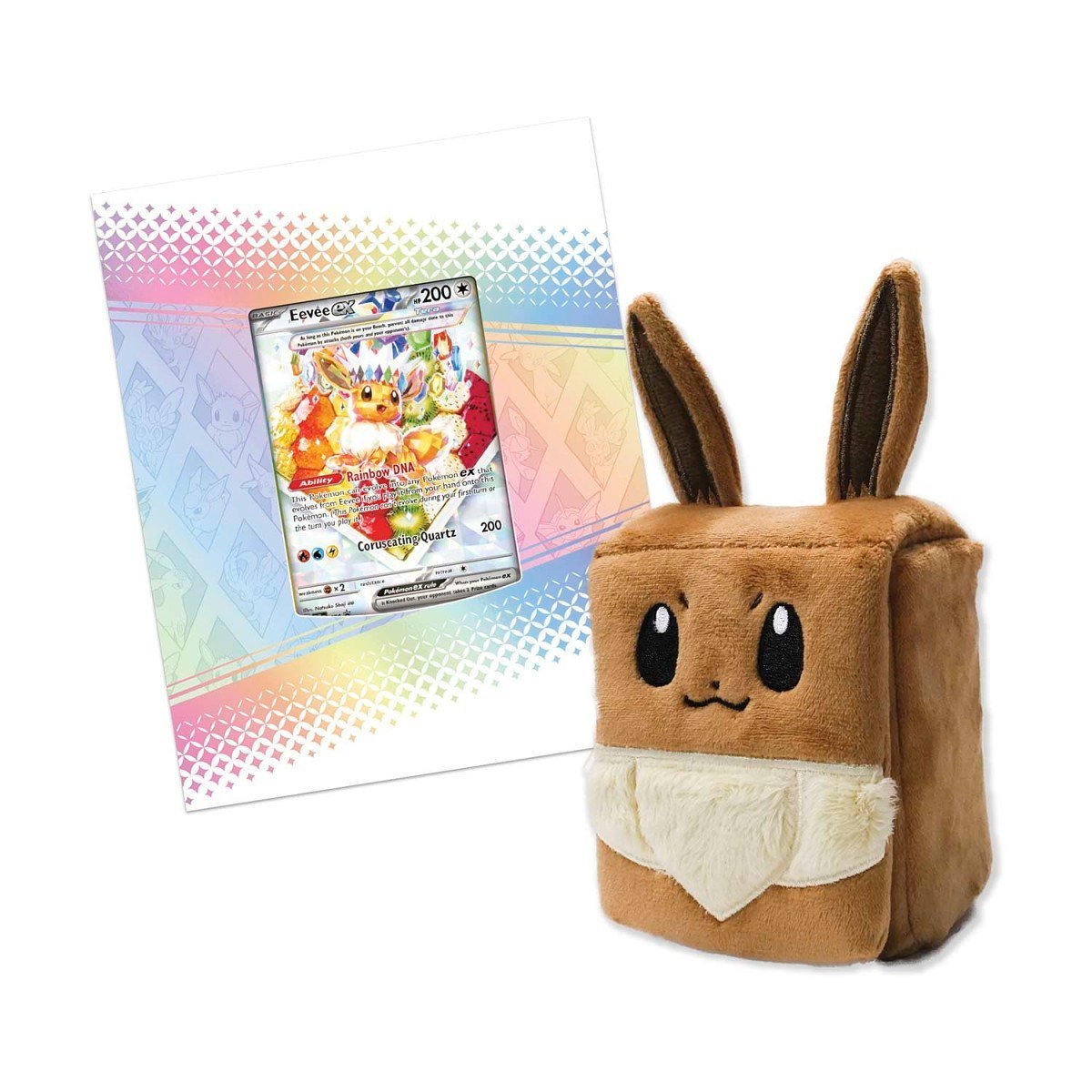 Pokémon TCG Prismatic Evolutions Super-Premium Collection - Eevee-shaped deck box and card sleeves included in the set - fivestaredition.com
