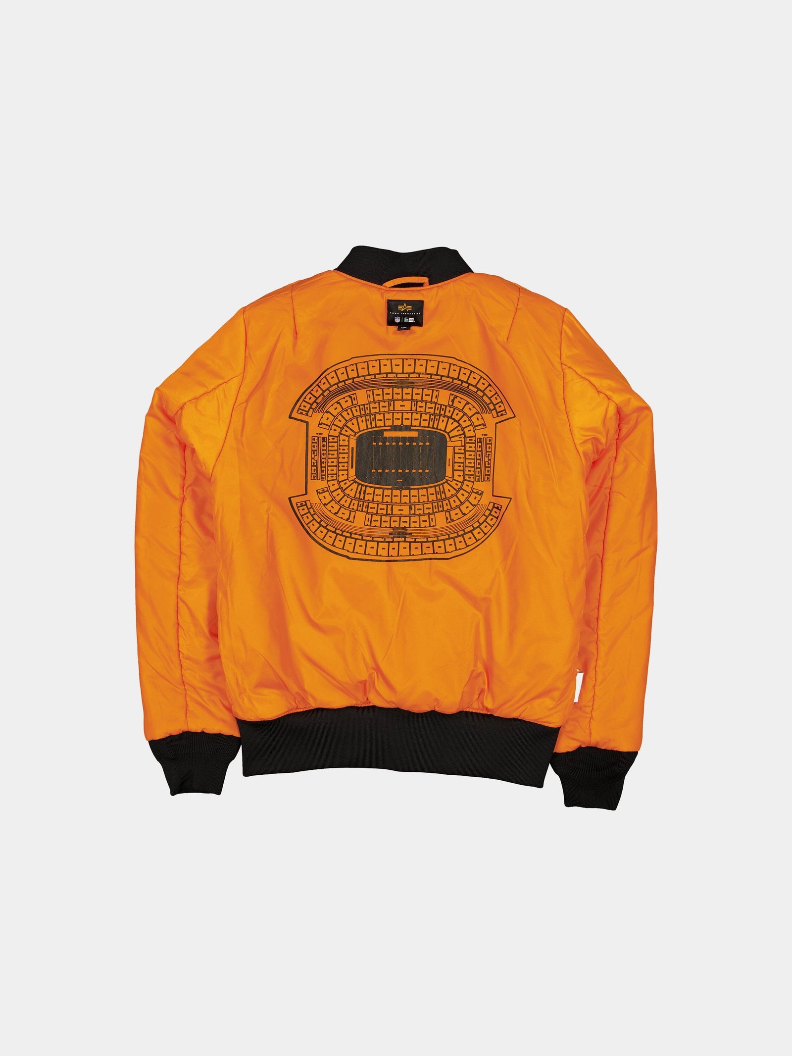 Dallas Cowboys x Alpha Industries x New Era MA-1 Bomber Jacket - Reversible orange lining with stadium graphic - fivestaredition.com