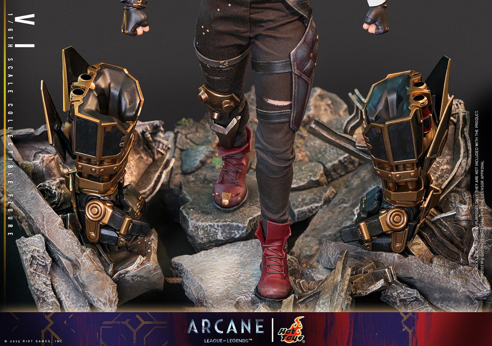 Vi Sixth Scale Figure by Hot Toys - close-up of the boots and armored leg detailing - fivestarsedition.com