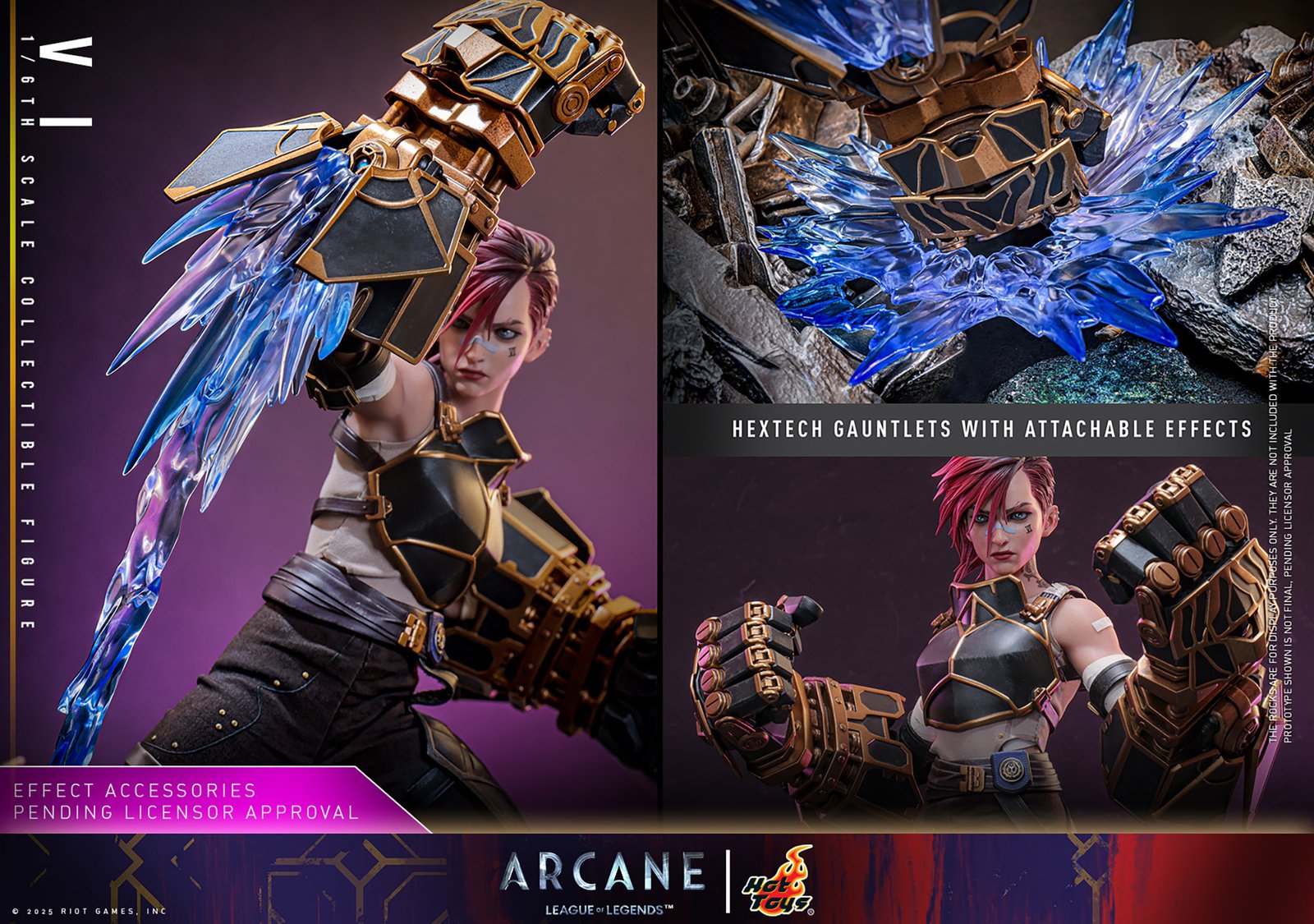 Vi Sixth Scale Figure by Hot Toys - Hextech Gauntlets with attachable energy effects - fivestarsedition.com
