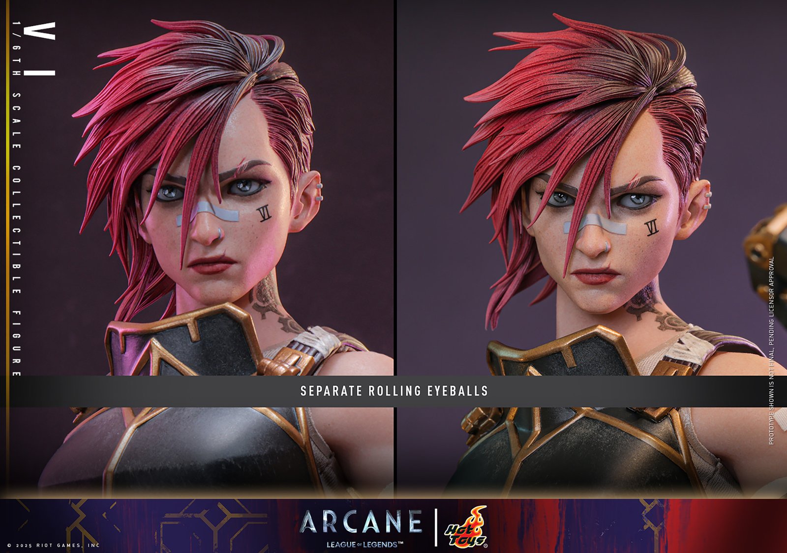 Vi Sixth Scale Figure by Hot Toys - face sculpt with separate rolling eyeballs - fivestarsedition.com