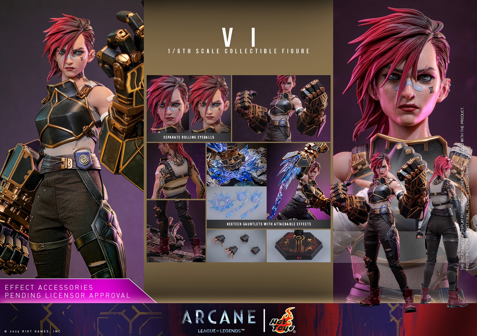 Vi Sixth Scale Figure by Hot Toys - full accessory and gauntlet effects lineup - fivestarsedition.com