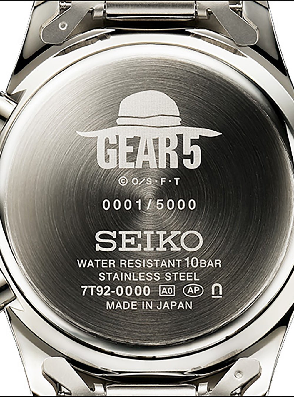 Seiko x One Piece Luffy Gear 5 - engraved GEAR5 caseback with individual serial number 0001/5000 - fivestaredition.com