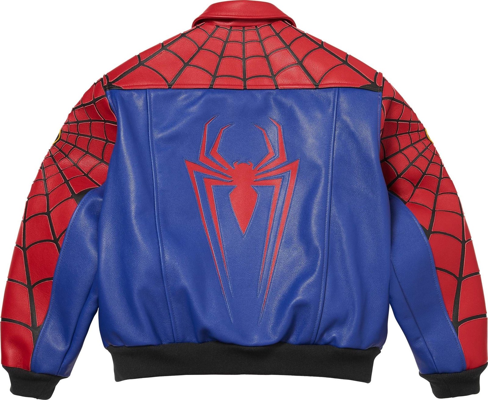 Supreme Vanson Leathers Spider-Man Jacket - Embossed spider logo on the back panel - fivestaredition.com