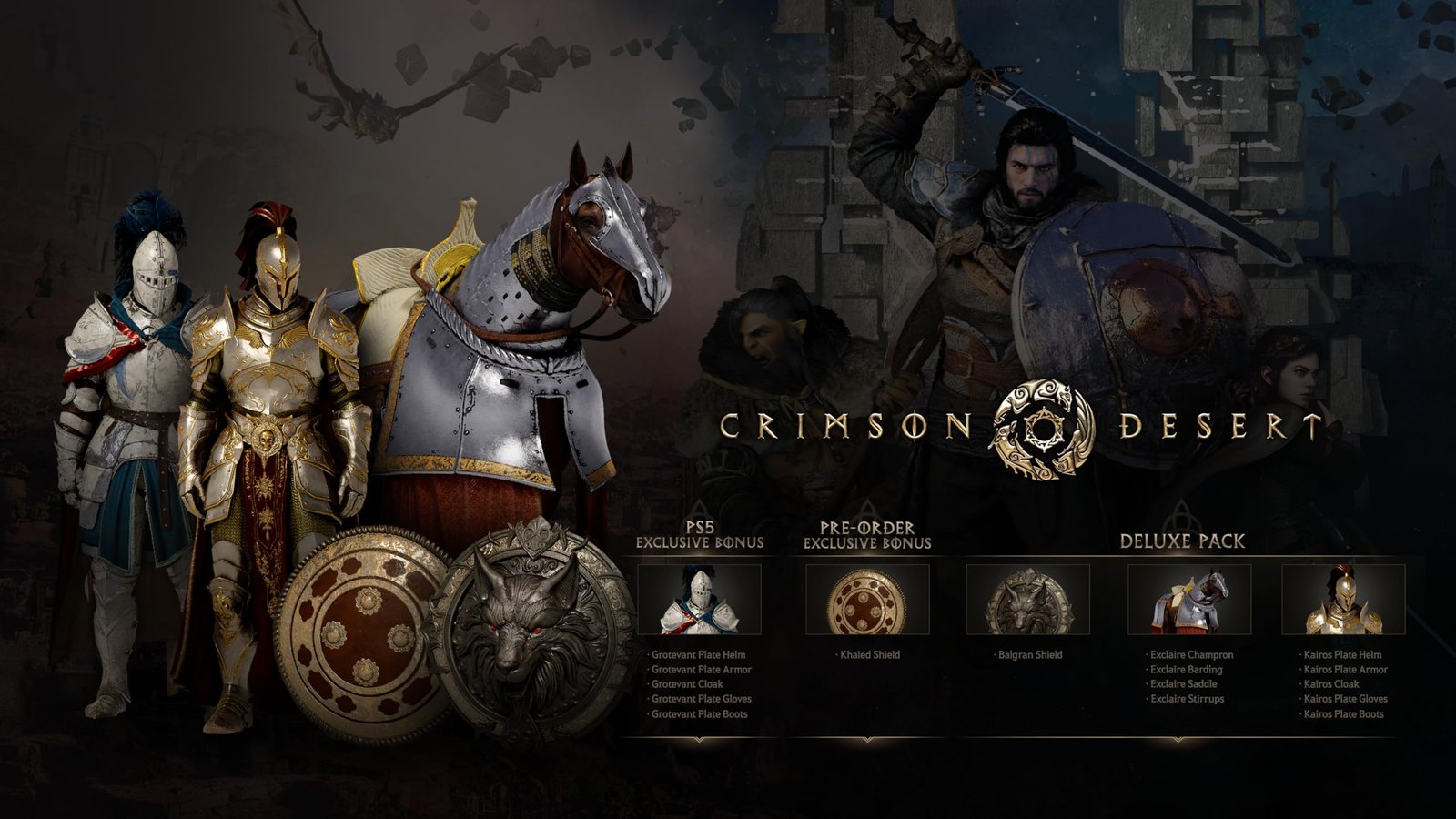 Crimson Desert Collector's Edition Kliff artwork with Deluxe Pack armor bonuses - fivestaredition.com