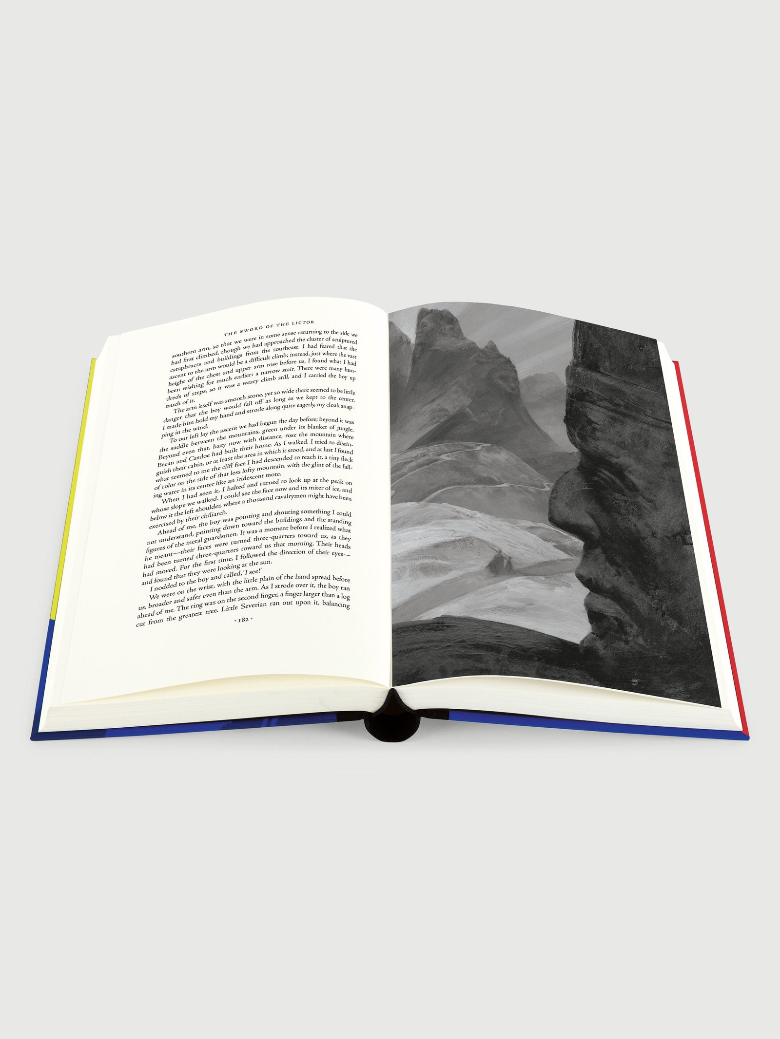 The Book of the New Sun Folio edition - black-and-white illustration spread with text page - fivestaredition.com