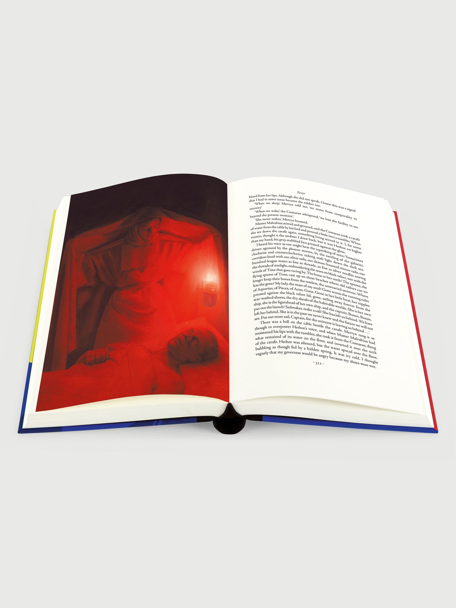 Folio Society Book of the New Sun - red colour plate spread by Sam Weber inside the two-volume edition - fivestaredition.com