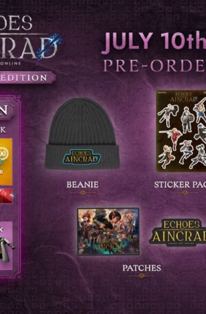 Echoes of Aincrad Aincrad Edition - PS5 edition contents with beanie, wall scroll, patches and sticker pack - fivestaredition.com